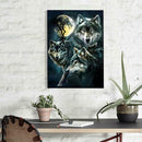 Night Wolf DIY Round Drill Diamond Painting Embroidery Kits Cross Stitch