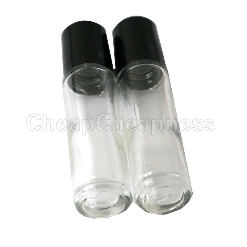 Empty Set of 2 Glass Roll-On 10ml Small Fragrance Perfume Oil Bottle Deluxe Y Hn