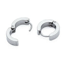 Pair Hoop Huggie Earrings Titanium Steel 4mm x 9mm White