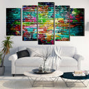 5pcs Self-adhesive PVC Print Wall Art Painting Picture Home Wall Decor