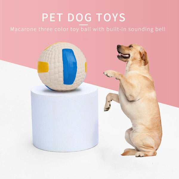 Pet Latex Squeak Sound Molar Ball Dog Interactive Chew Toys (Volleyball)