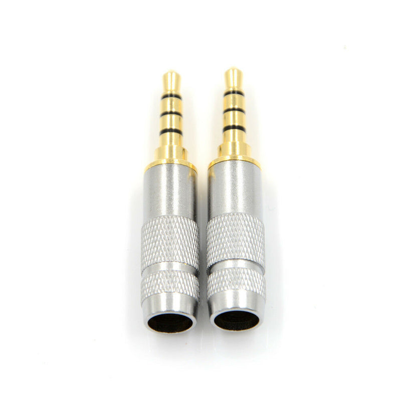 Fashion 4 Pole 3.5mm Stereo Headphone Male Plug Jack Audio*Solders Connector TEU