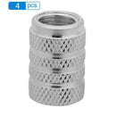 4pcs Aluminum Alloy Car Tire Wheel Tyre Caps Valve Stem Dust Covers (Black)
