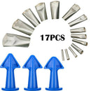 17X Stainless Steel Silicone Nozzles Caulking Finisher Set Spatulas Filler Tools