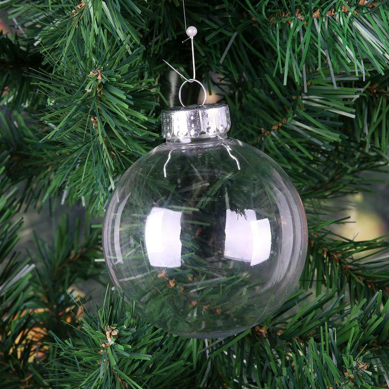 Clear Plastic Ball Pendant Ornaments DIY Christmas Decor(8cm)(without Gift)