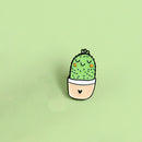 Cartoon Cute Potted Plant Brooch Badge Unisex Shirt Enamel Pins (Style 3)  A