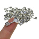 50pcs Blank Heart Bezel Key Lock Charms Pendants Jewelry Making Finding