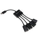 USB C Male to 3 USB 2.0 / 1 USB Female Charge HUB OTG Adapter Splitter NEW