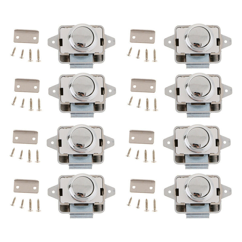 8pcs Push Button Drawer Catch Lock Latch for Motorhome RV Boat Door New