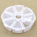 8 slots Empty Clear Round Wheel Storage Box/Container for Seed Beads Gems New