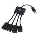MagiDeal 4 In 1 Type-C Male Hub To USB & Micro USB Female Splitter Adapter