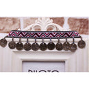 Embroidered Boho Copper Beaded Fringe Trim Tassels Ribbon 1 Yard for Sewing