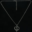 mother child Holding hands Heart-shaped Inlay Diamond Pendant Necklace