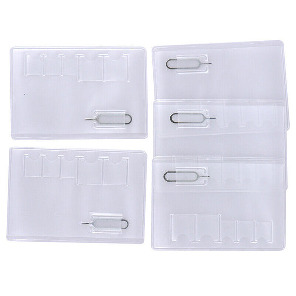 5x Universal Transparent Memory Card 6 Sim Card Holder Case Portable ProtectorOZ
