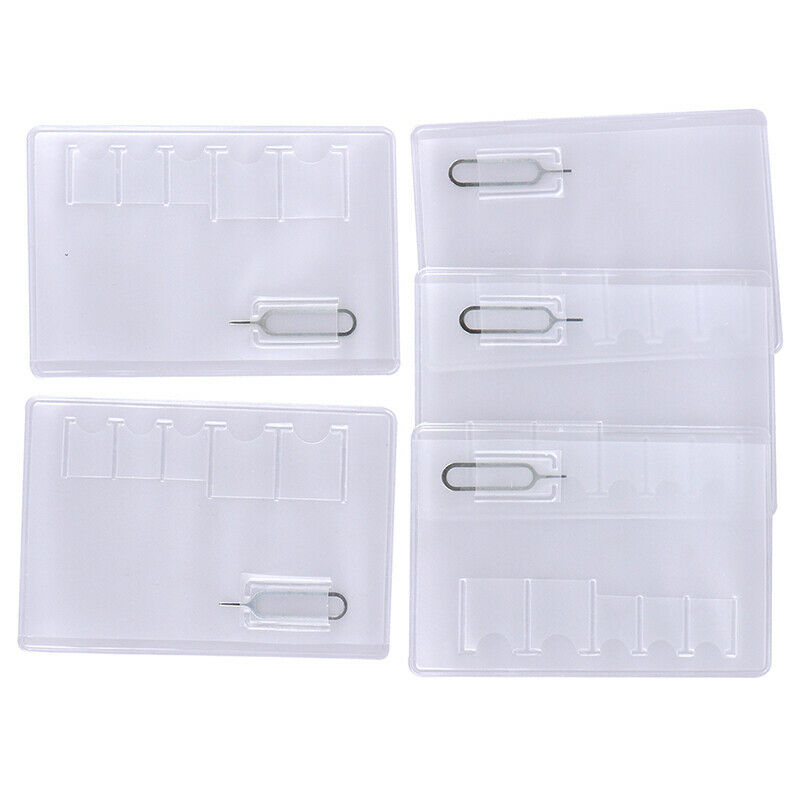 5x Universal Transparent Memory Card 6 Sim Card Holder Case Portable ProtectorOZ