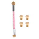 Dual-ended UV Gel Painting Nail Gradient Brush Art Sponge Brush Pen Pink