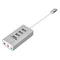 USB Typc C to 3 port USB 2.0 hub splitter TF card SD card Reader gray