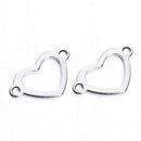 20 Pieces Metal Flat Heart Shaped Blank Coin Stamping Charms Tag Pendants