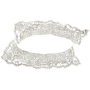 beige cotton flower cut-out lace collar charming sewing applique style 01 K2A6