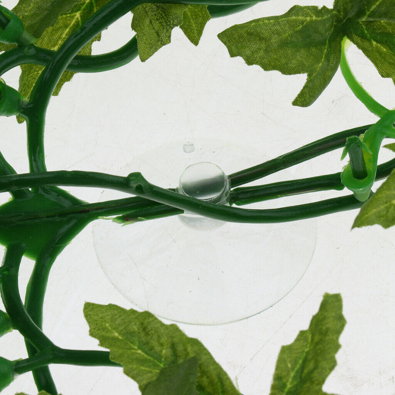 2Pcs Reptile Terrarium Ivy Vines Vivarium Ornament Artificial Leaves Plant Decor