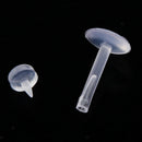 10x Acrylic Transparent White Nose Stud Pin Bar Tongue Body Piercing Jewelry