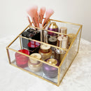Clear Glass Cosmetic Storage Organizer Containter for Jewelry, Hair Accessories