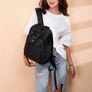 Women Casual Backpack Student Large Capacity Travel Zip Schoolbags (Black)