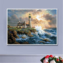 full drill diamond embroidery seaside lighthouse diamond painting Cross Stitc â„–[