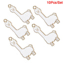10Pcs/Set Enamel Alloy Alpaca Sheep Charms Pendant Jewelry DIY Making Craft G 3C