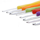 Soft Handle 8pcs Colorful Aluminium Crochet Hooks Knitting Needls Set