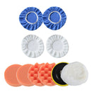 10pcs 5 Inch Sponge Buffing Polishing Pad Kit for Car Polisher w/ Drill Adapter