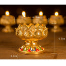 Tibet Buddhist Lotus Butter Candle Light Lamp Holder Base Burner 4.5x4.5cm