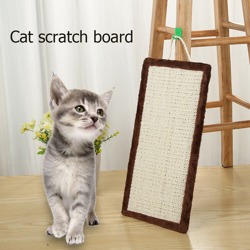 Pet Fish Sisal Cat Furniture Carpet Protector Scratch Mat Toys (Brown)