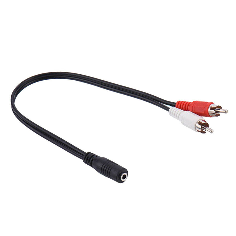 3.5mm Stereo Female Jack To 2 RCA Male Plug Adapter Headphone Y Audio Cable