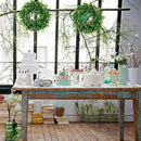 Round Wreath Artificial Wreath Green Leaves For Door Wall Window Decoration C4W5