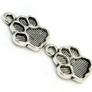 30Pcs Pet Dog Puppy Paw Print Metal Footprint Charm Necklace Bracelet Pendant fg