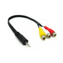 3.5mm Mini AV Male to 3RCA Female M/F Audio Video Cable Stereo Jack Adapte YCJ