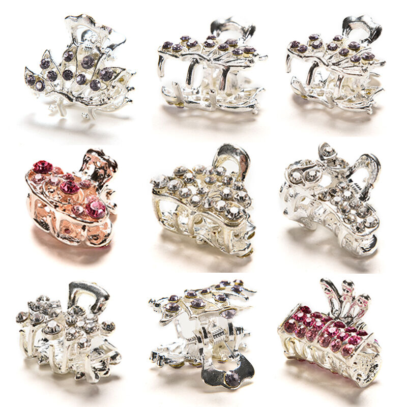 Style New Crystal Flower Mini Hair Claw Clamp Hair Clip Hair Pin Z