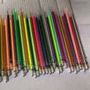 200Pc Fluorescence Neon Gel Pen Refills Coloring Drawing Craft Markers Pen 0.8mm