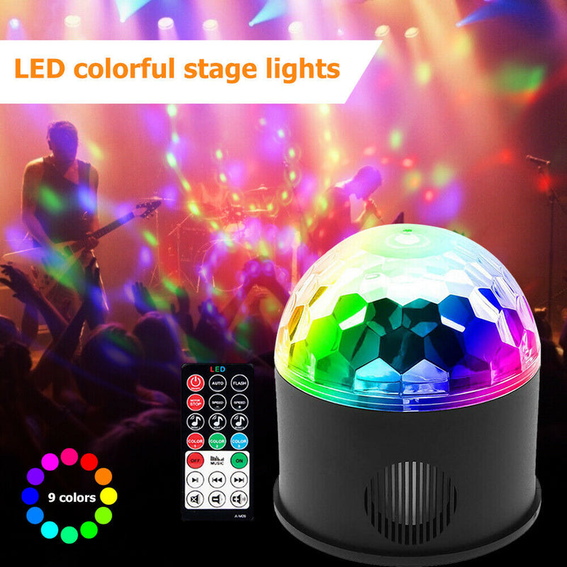 Sound Activated RGB LED Magic Ball Light Remote Control Stage DJ Disco Lamp