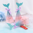 10pcs Mermaid Candy Boxes Colorful Mermaid Tail Bow Knot Box Wedding Gift 3C