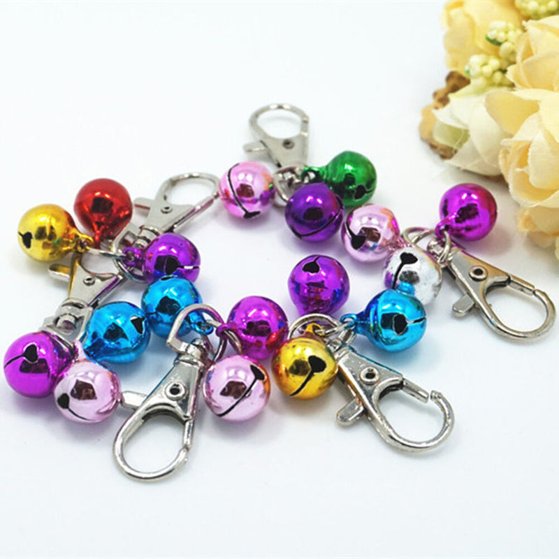 Coloured Pet Dog Bell Cat Animal Collar Clothe Charming Lobster Clasp Decor TEUS