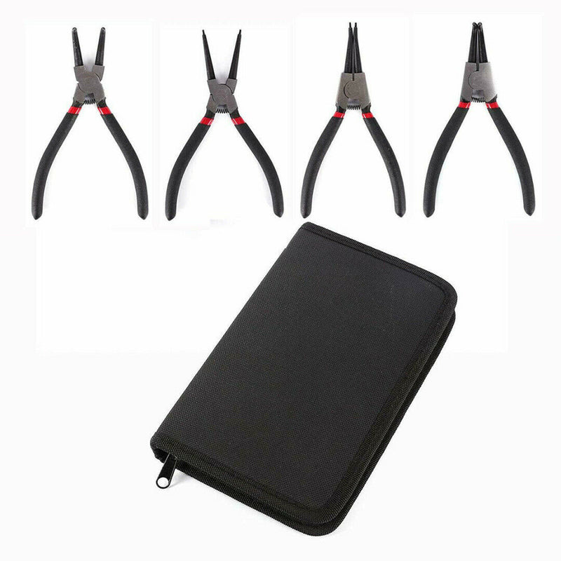 4pcs 7" Portable Internal External Retaining Clips Snap Ring Circlip Pliers #