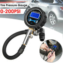 Digital LCD Tyre Tire Air Pump Pressure Gauge Tester 0-200PSI Car Motorcycle bvc