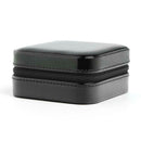 Portable Earrings Rings Storage Box PU Leather Jewelry Display Case (Black)