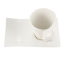 Creative Wave Ceramic Fancy Coffee Cup and Saucer Set European Small Luxury