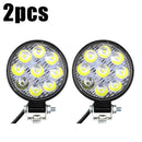 2x 27W 9LED Round Flood Fog Work Light Bar Lamp For Truck Tractor OZ