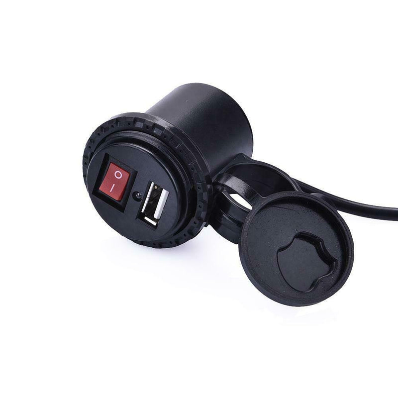 Cigarette Motorcycle Charger USB Power Motorbike Switch Socket Lighter With