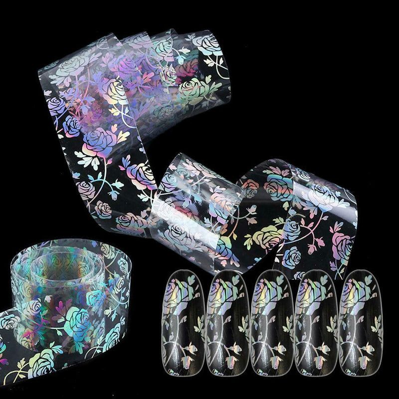 Flower Transfer Manicure Decor Nail Foil Nail Art DIY Stickers Holographic  Top