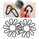 20 D Shape Carabiner Snap Clasp Key Chain Spring Hook Water Bottle Clip Black